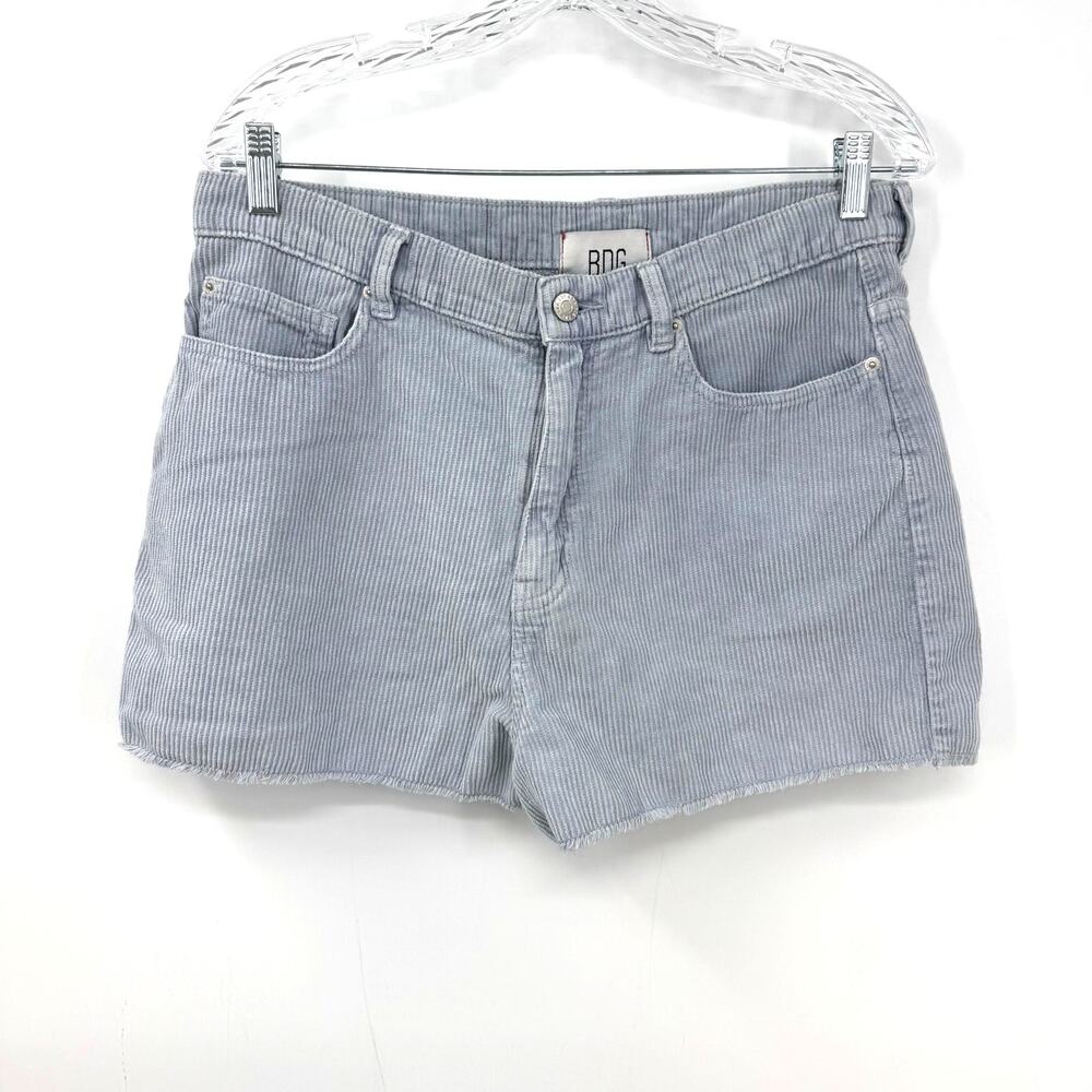BDG Urban Outfitters Corduroy Cut Off Shorts 31 Gray High Rise Boho Festival